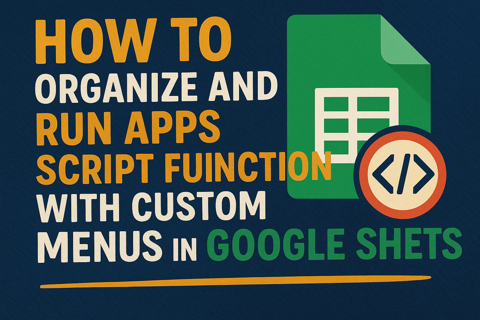 How to Organize and Run Apps Script Functions with Custom Menus in ...